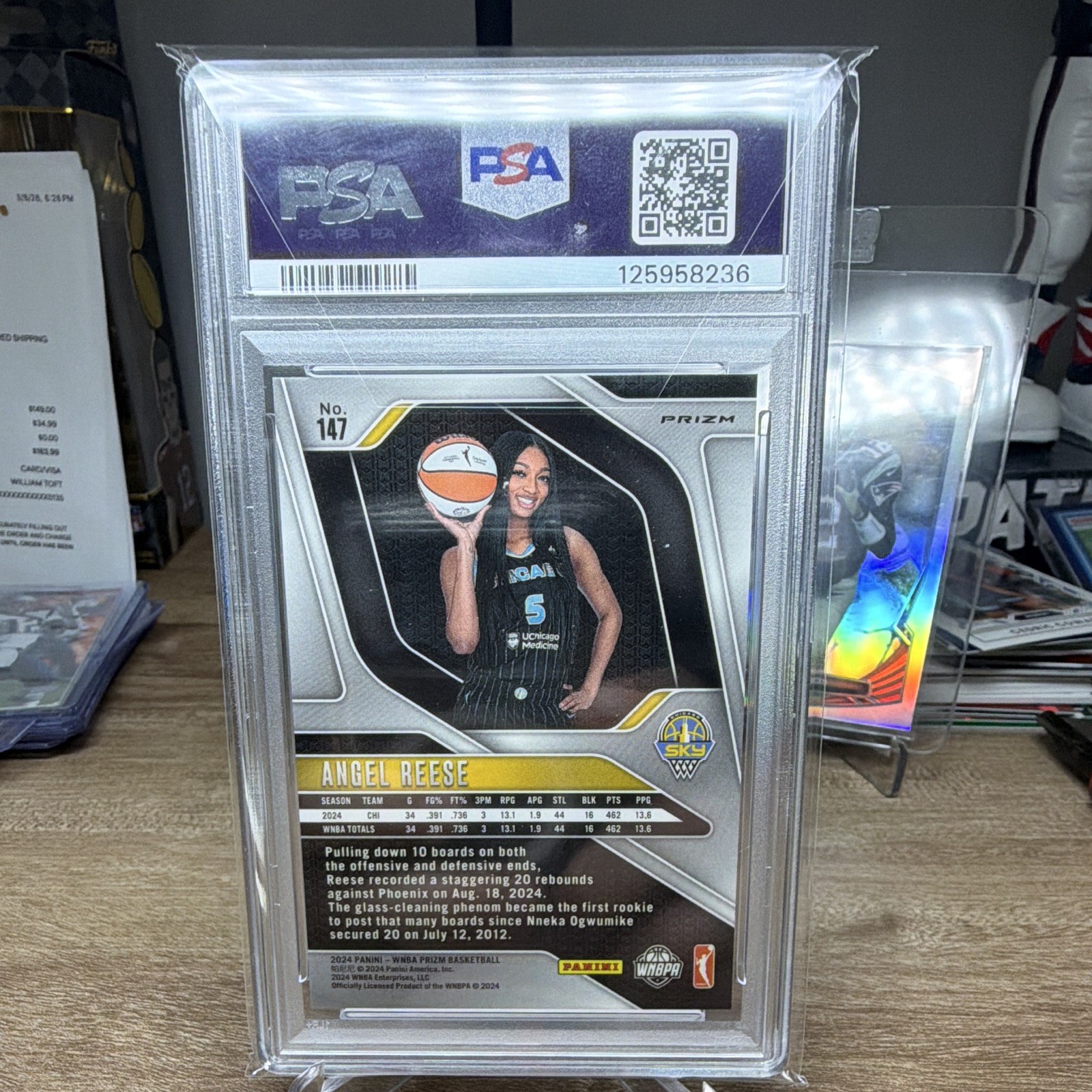 2024 Panini Prizm WNBA - Angel Reese #147 Orange Ice Prizm  Psa 9 (RC) view 2