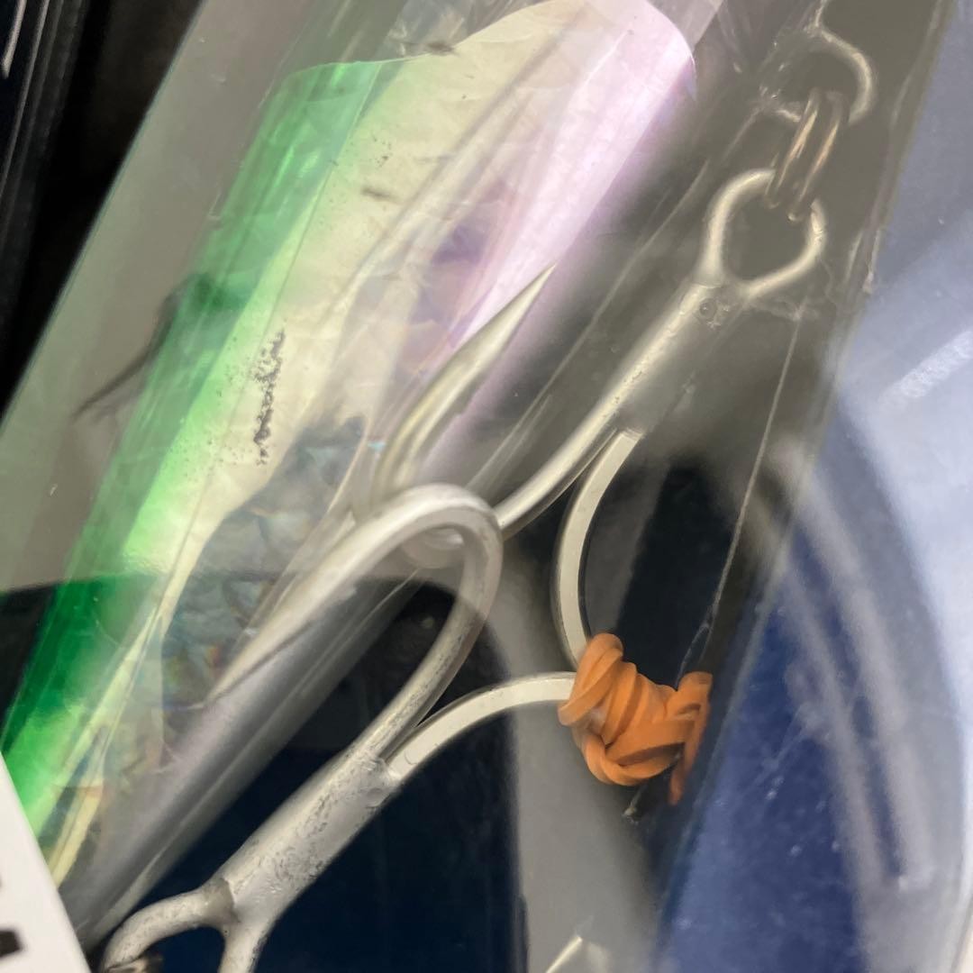 Damaged large blue fish plugs and jigs, 7 items. For rock shore and offshore. - Image 9