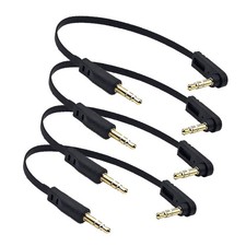 6 Inch 3.5mm Stereo Jack Audio Cable, 90 Degree Angle 1/8 3.5mm Male to Straight