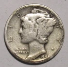 1941 P Mercury Dime, circulated