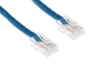 CAT6 Ethernet Patch Cable, Non-Booted, 1 Foot, Blue - Lifetime Warranty