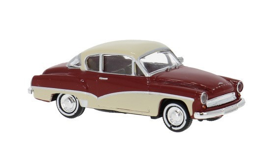Brekina 27159 H0 1:87 IFA Wartburg 311 Coupe Dunkelrot Hellbeige 1959 NEU OVP-image