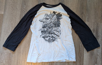 Protest The Hero Shirt Men's Large Black/White Band Baseball Style