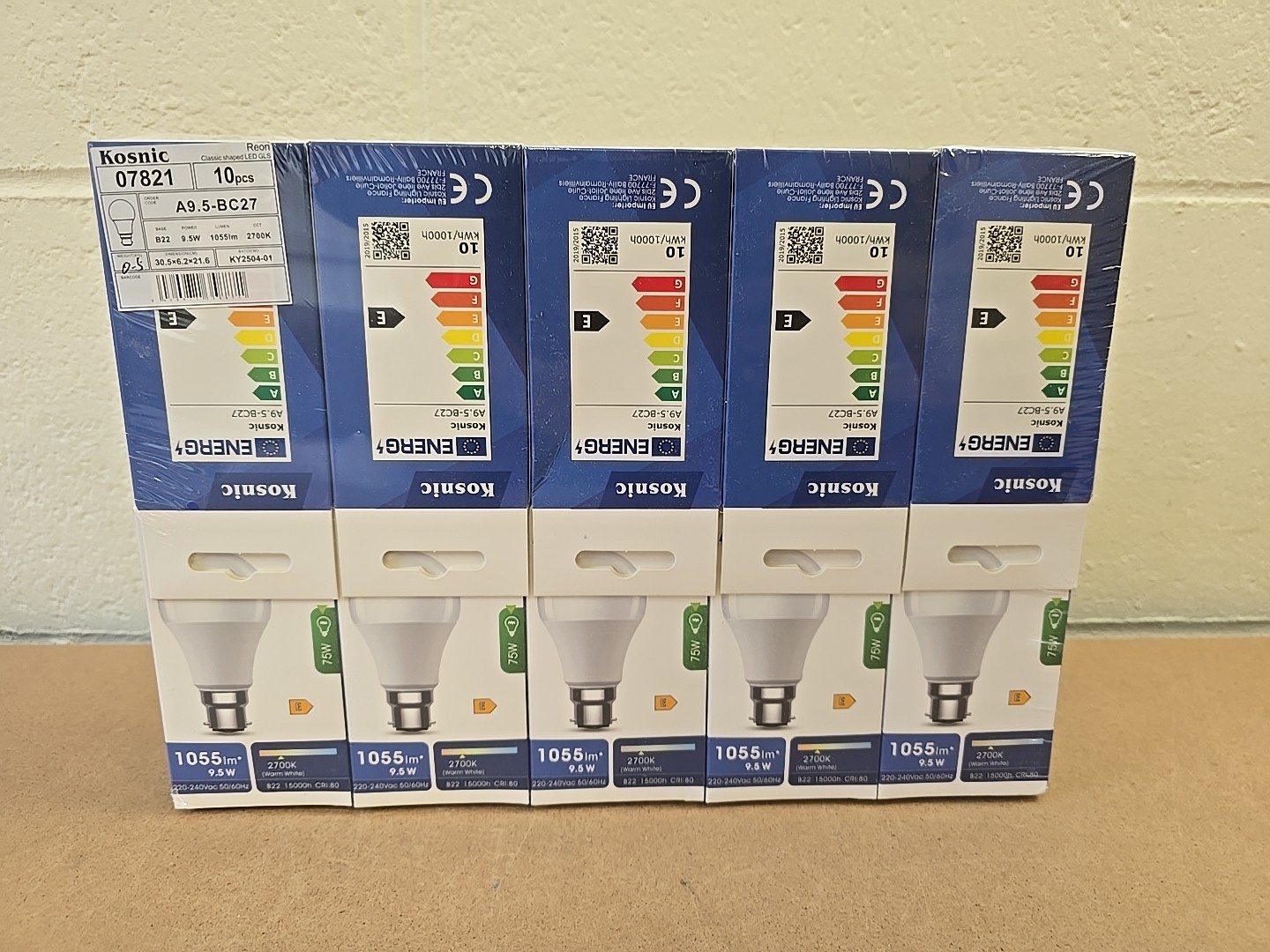 Kosnic A9.5-BC27 | 9.5W 2700K A60 BC B22 | GLS Light Bulb Pack Of 10