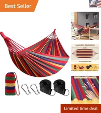 Cotton Hammock Portable Camping Hammocks for Hanging Sturdy Garden Comfortabl...
