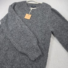 Blu Pepper Sweater Dress Womens L Grey NWT Boucle Knit Long Sleeve B2FD1059