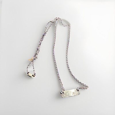 ALPHA PHI Necklace Silver Tone 3/8'' Bar Sorority Dainty Chain With Lobster Clasp