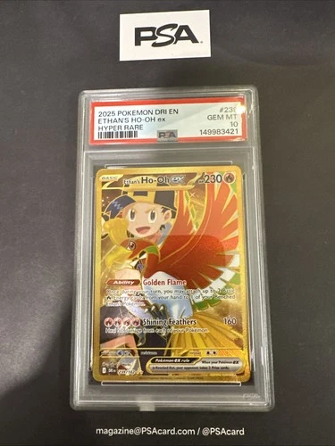 2025 Pokemon Dri En-Destined Rivals #239 Ethan'S Ho-Oh Ex Hyper Rare PSA 10