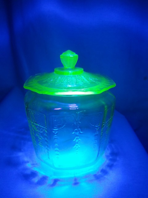 uranium glass jar with lid