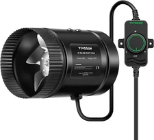 Inline Booster Duct Fan 4” 106 CFM with Speed Controller, HVAC Exhaust Ventilati