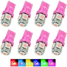 8 pc Purple T10 Wedge 5-SMD 5050 LED Light bulbs W5W 194 (8 pieces) 