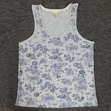 Lucky Brand Tank Top Womens Gray Medium Floral Stretch Sleeveless Casual Shirt