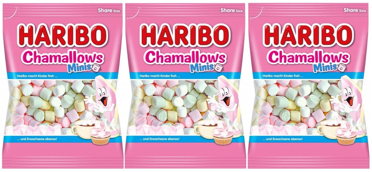 Haribo Mini Chamallows - Lot De 2 Sacs De 1kg - Bonbons Guimauve