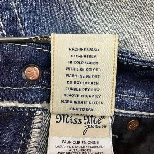 Stivali firmati Miss Me strass jeans effetto invecchiato donna 25 blu - Foto 10 di 11