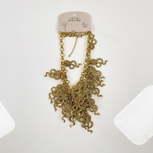 Gold Multi Cobra Snake Chain Necklace Y & L Jewelry Halloween Costume