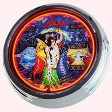 N-0598 Horloge Murale " Flipper Flash Williams 1979 " Déco Néon Cuisine Jeu