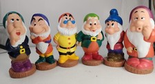 Disney Vintage Set Of 6 Dwarfs Rubber Dolls Toys 5.5" Snow White Bath Toys