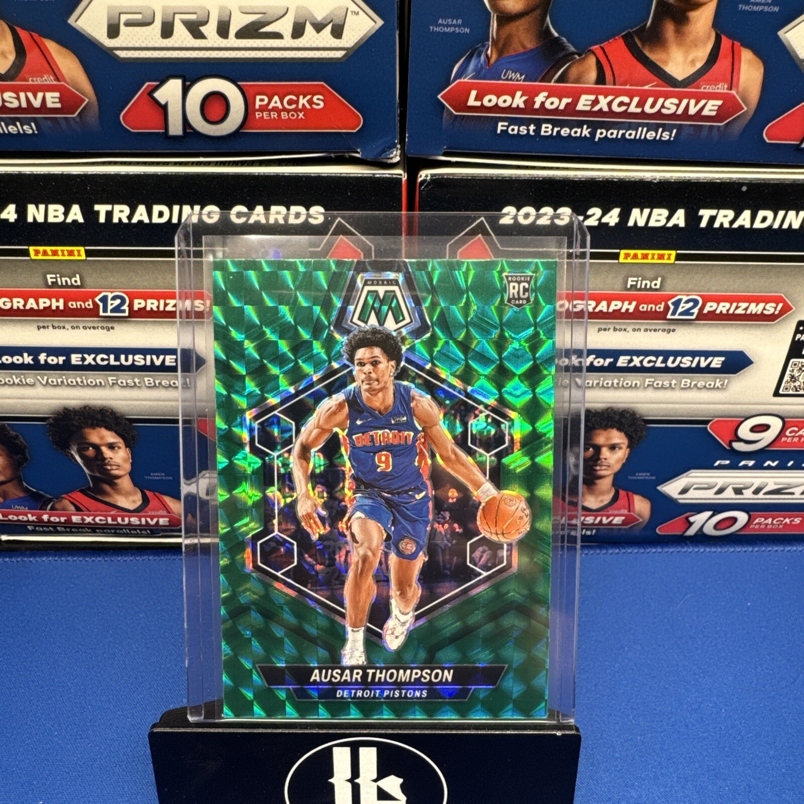 2023-24 Panini Mosaic Green Mosaic Prizm #226 Ausar Thompson RC Pistons