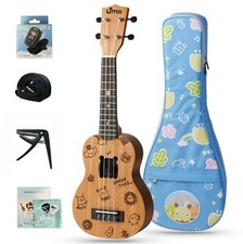 Uma Classic Series Bread Tree Soprano Ukulele w/ Deluxe Gig Bag Beginner Bundle