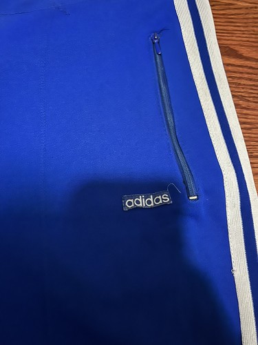 Adidas 70s Vintage Rare Blue/White Striped pants tracksuit 1970s - Picture 2 of 7