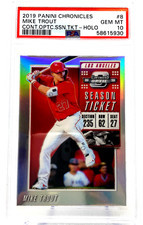 2019 Panini Chronicles #8 Mike Trout Cont.Optc.ssn.tkt HOLO PSA 10