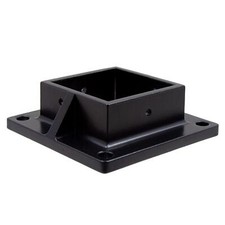 Floor Flange for 3" x 3" Square Aluminum Fence Posts - Deck Mount (Black)