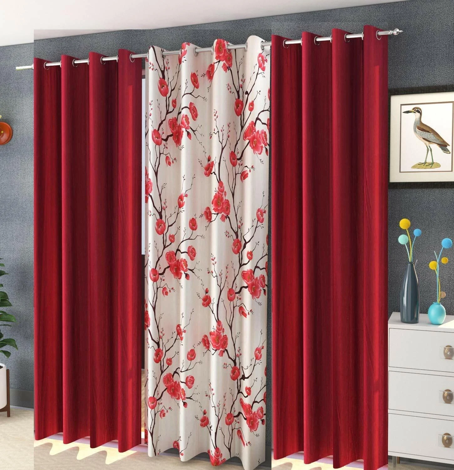 Nuevo Juego De Cortinas Para Ventana De 3 Piezas - 5 Pies