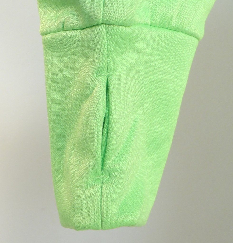 Felpa con cappuccio pullover Fila Signature verde brillante con fori per il pollice donna nuova con etichetta