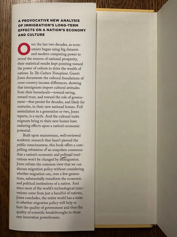 SIGNED & INSCRIBED The Culture Transplant by Garett Jones (2023, Hardcover) - Image 4 of 4