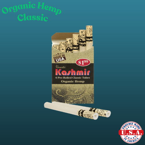 Kashmir Pre-Rolled Cigarete Filter Tubes Classic Organic Hemp 6ct - 30 Pack 