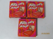 Lot of 3 1972 Red snap close Vinyl Purse Photo Albums new NIB vintage look