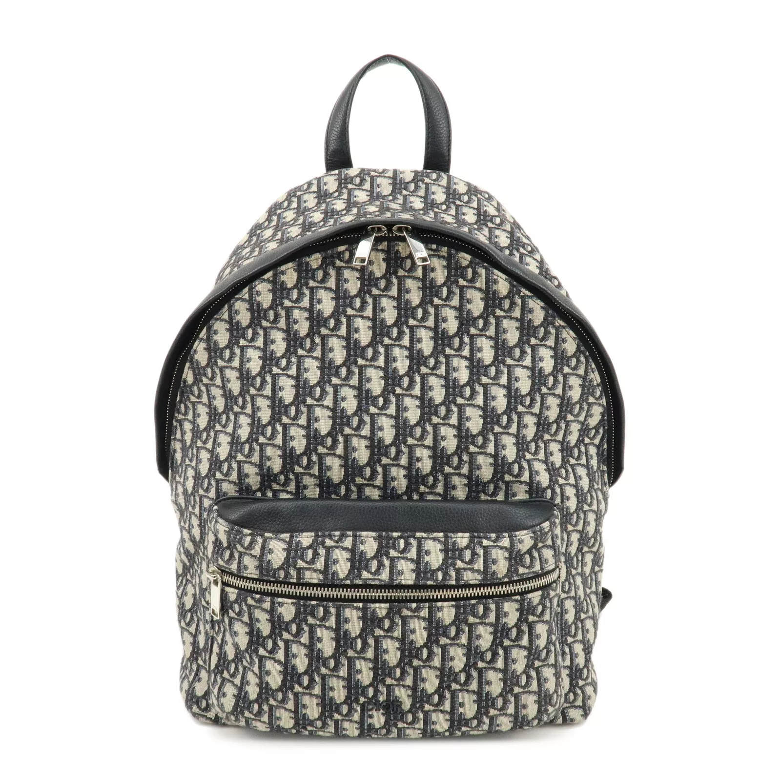 Auth Christian Dior Trotter Oblique Jacquard Sac à Dos Sac à Dos Bleu Marine Occasion F/S