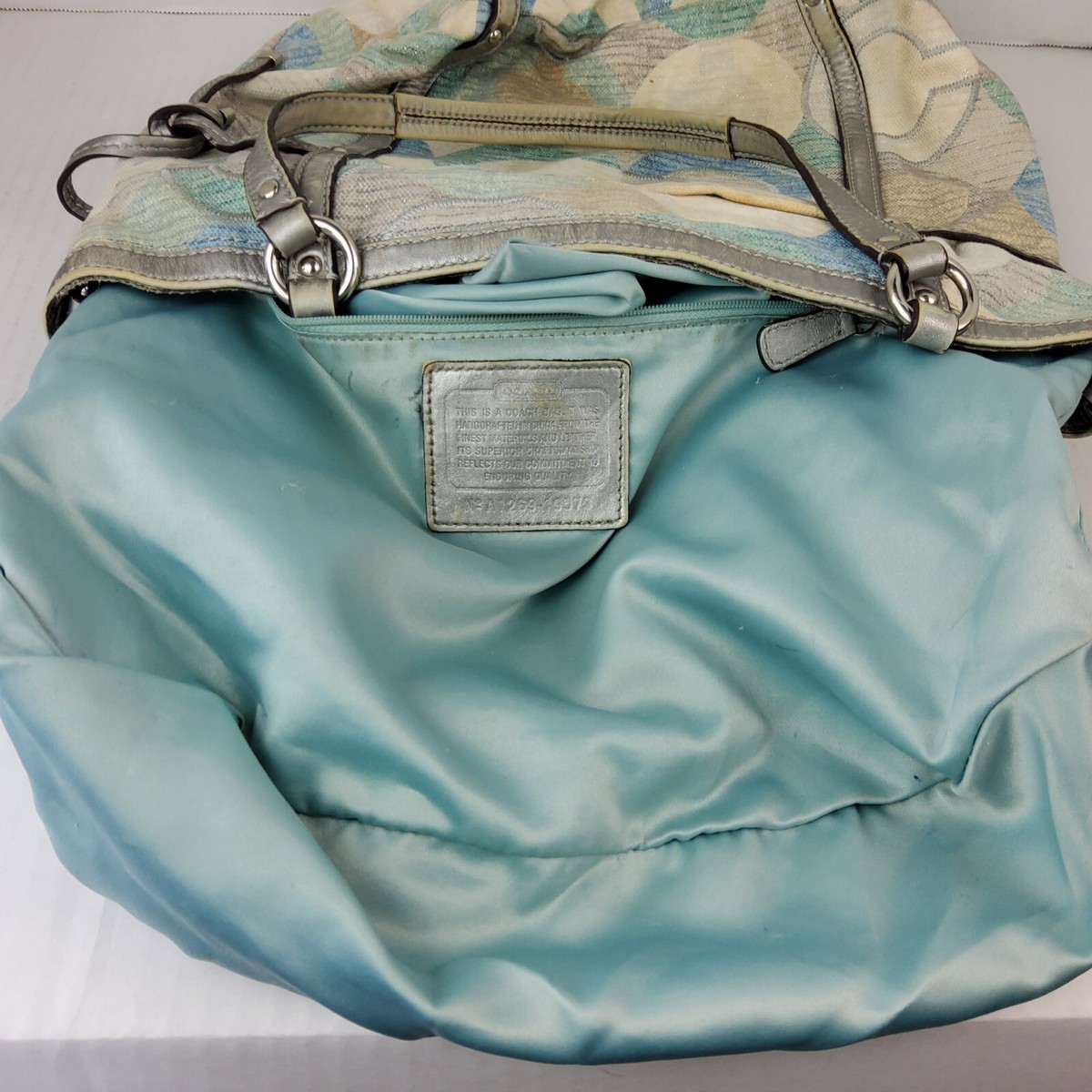 Coach Audrey Metallic Graphic Op Art Cinched Tote 19573 Shoulder 