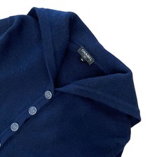 Rare Chanel Hamburg Ladies Navy Cashmere Cc Logo Sailor Cardigan Jacket Size 38