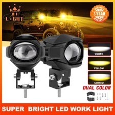 2PCS 3" LED Work Lights Bar Spot Cube Fog Pods Driving Offroad For Jeep ATV UTV 