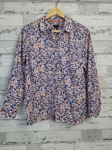 Talbots Womens Shirt Petite Large Floral Long Sleeves Cotton Lightweight - Picture 1 of 13