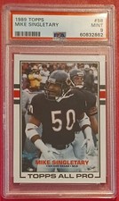 1989 Topps Football #58 Mike Singletary All Pro card PSA 9 Mint! Chicago Bears!
