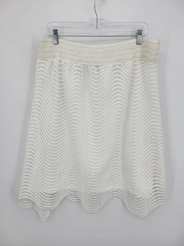 Falda Studio West Apparel para mujer blanca XL texturizada forrada cintura elástica boho Foto 3 de 4