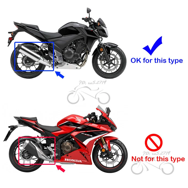 For Honda CBR500R CB500F CB500X 2013-2015 Slip on Exhaust Mid Pipe Black Muffler - Image 2 of 4