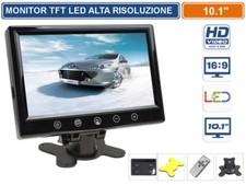 MONITOR TFT LED 10.1" POLLICI CON TELECOMANDO 2 INGRESSO VIDEO VIDEOSORVEGLIANZA