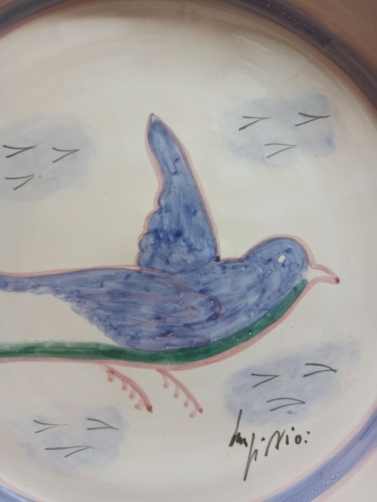 Centrotavola Sardo Luigi Nioi: Piatto Grande Ceramica Fatto a Mano - 2