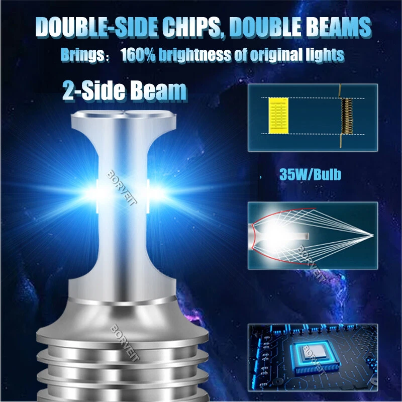 2x 35W Ice blue LED Headlight For Arctic Cat F5 F6 F7 Firecat 500 600 600R 700 Foto 3 de 4