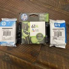 Two HP 61 Tri-Color And One 61XL Tri-Color Ink Cartridge Expired