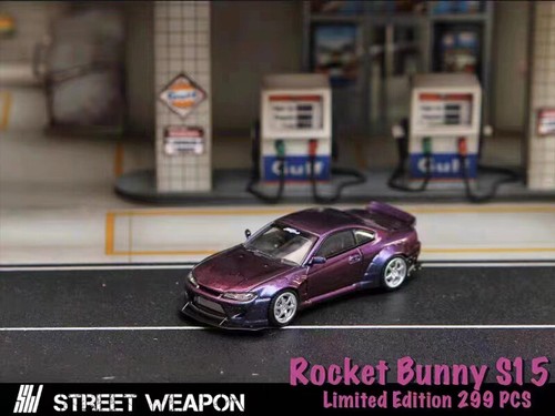 Modellino auto SW 1:64 Nissan Silvia S15 Pandem razzo coniglietto lega veicolo pressofuso - Foto 7 di 10