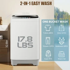 17.8lbs Full-Automatic Washing Machine for Home,Portable Compact Laundry Washer