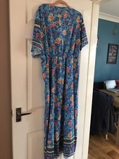 Turquoise Flowered Maxi Dress 2XL Unworn