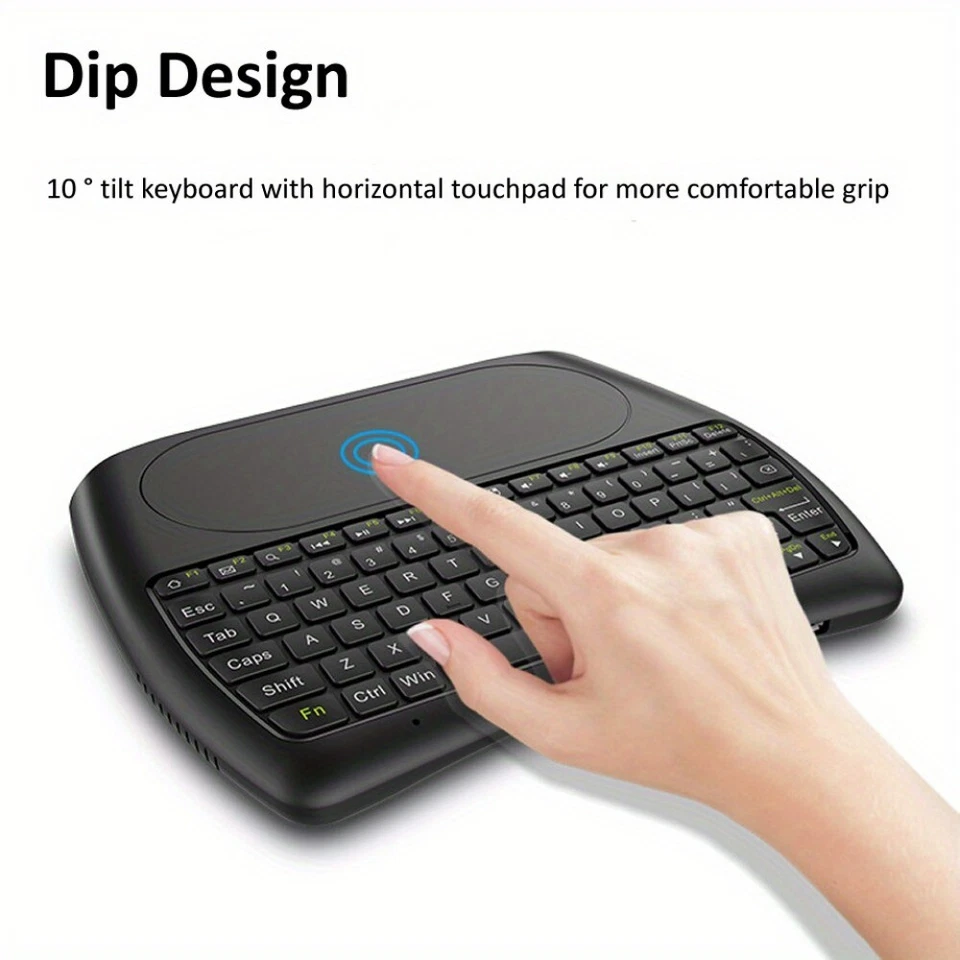 7-Color LED Backlight Ergonomic Dual-Mode Wireless Mini Keyboard with Touchpad - Image 4 of 4