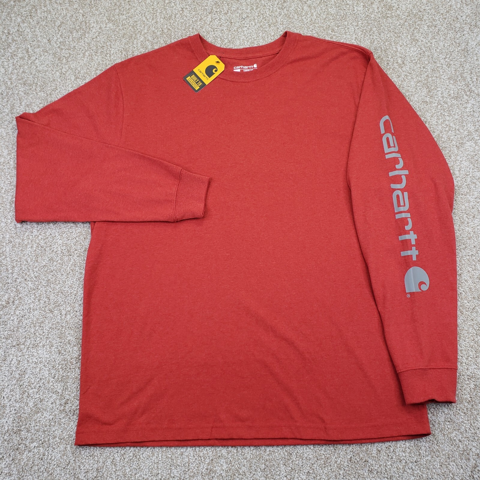 NEW Carhartt Workwear T Shirt Mens Loose Fit Large Logo Sleeve K231 Red