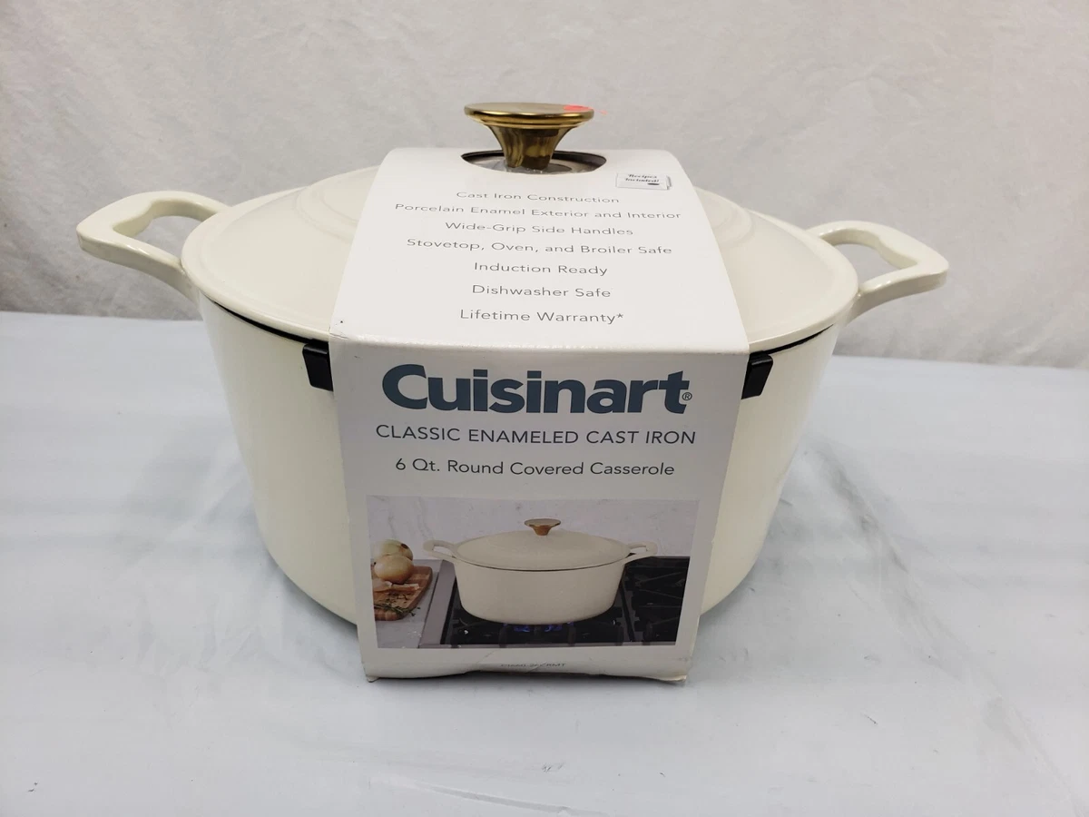 Cuisinart white gold Dutch cast iron pot rare!