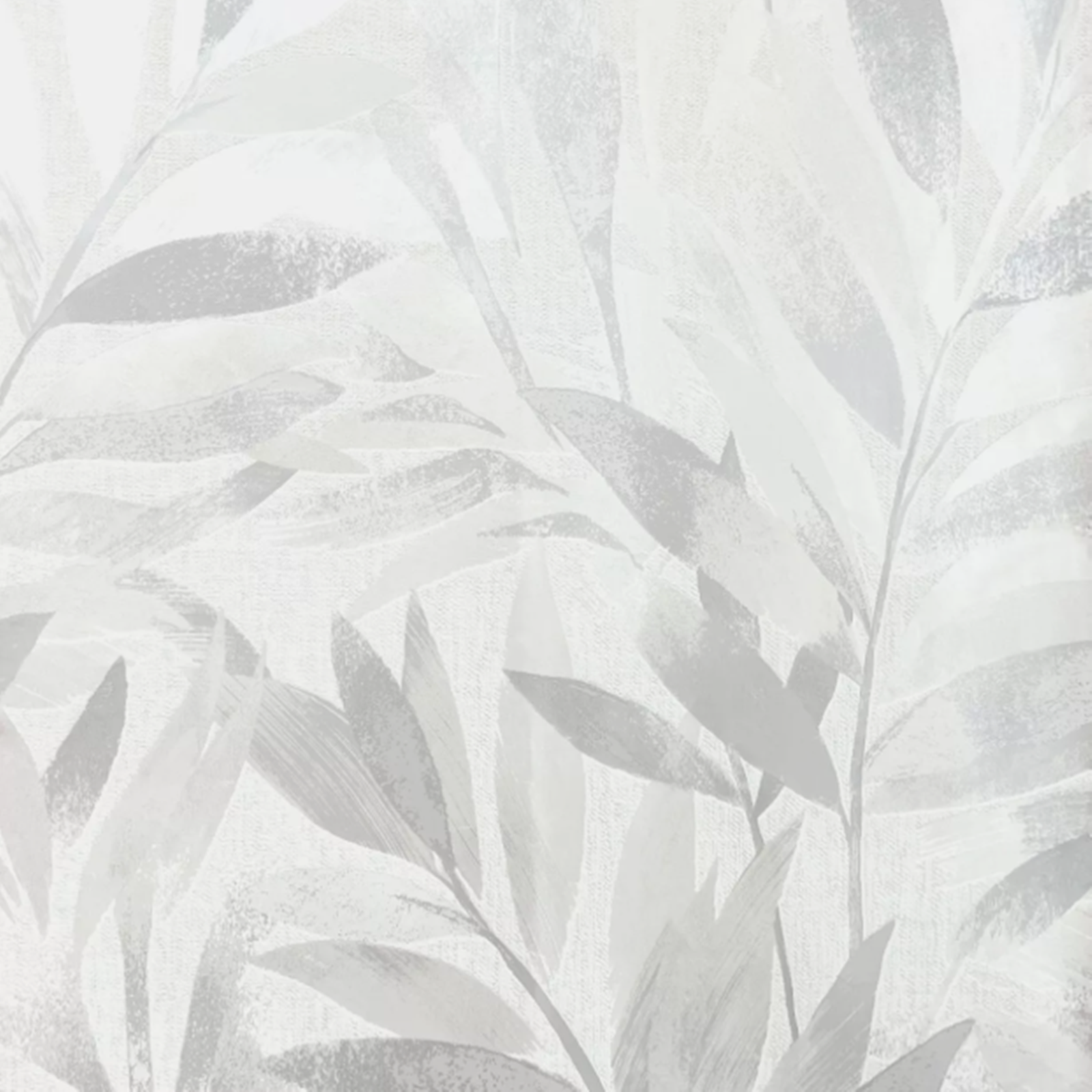 Grey Silver Leaf Wallpaper Floral Metallic Shimmer Textured Feature Wall Lounge